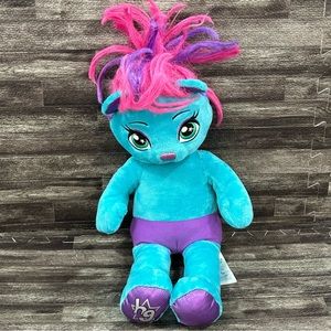 Build A Bear BAB Honey Girl Viv HG Rockstar Blue Bear Purple Pink Hair 20” Plush